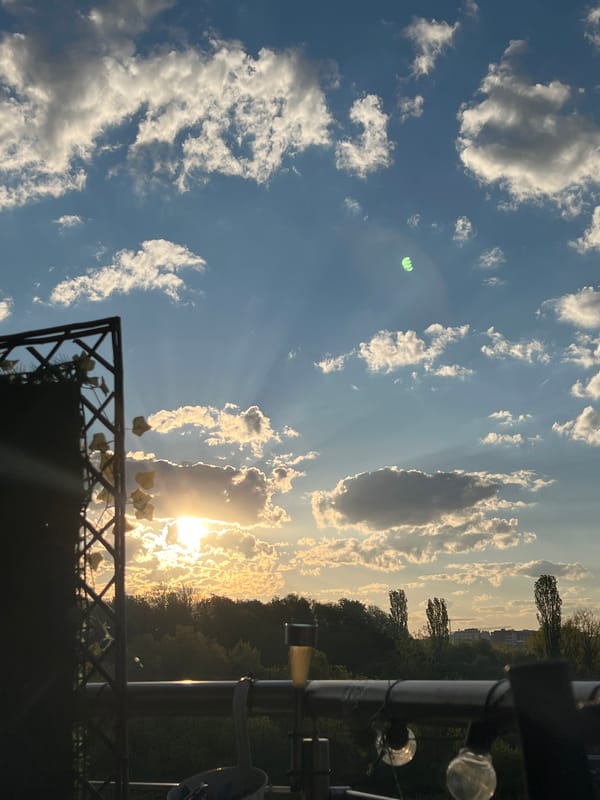 Morning sunbeams pierce cloud cover over Sofia, Bulgaria