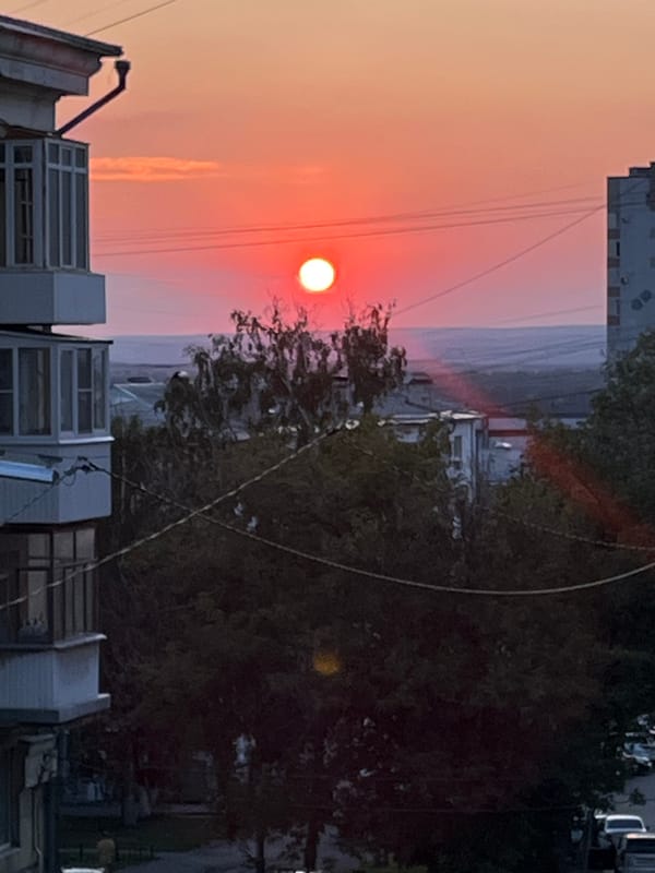 Balcony evening in Samara, sunset views and selfies