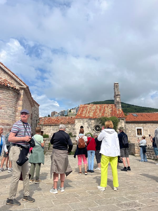 Morning tourism and fitness activities observed in Budva