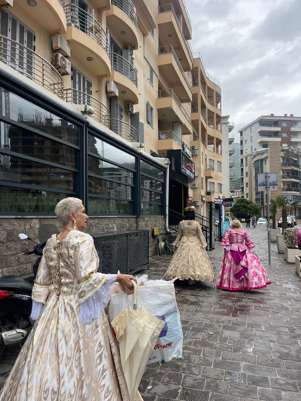 Historical costume performers spotted in Budva, Montenegro
