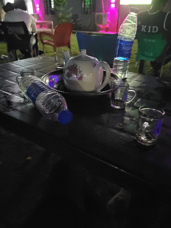 Evening dining captured at outdoor venue in Akwanga, Nigeria