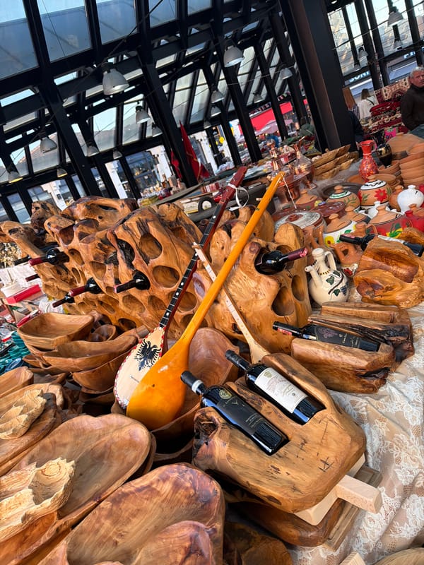 Traditional market vendors active in Tirana's New Bazaar