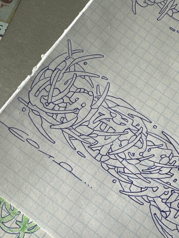 Dense ink drawings fill pages during a Barnaul sketching session