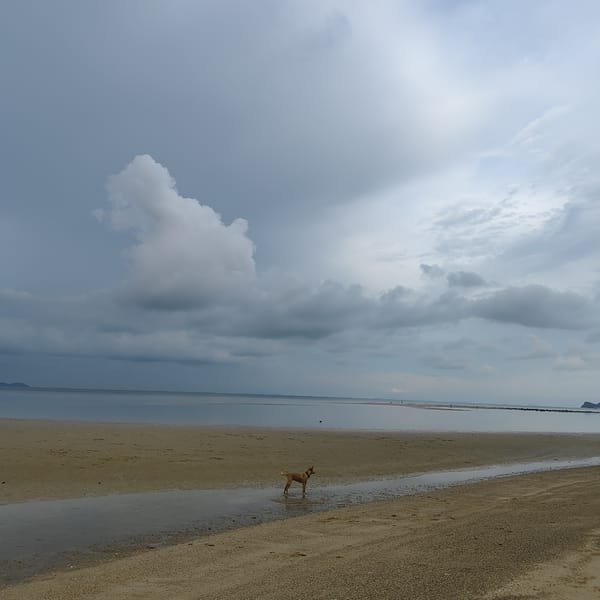 Quiet afternoon on a cloudy Ban Tai beach