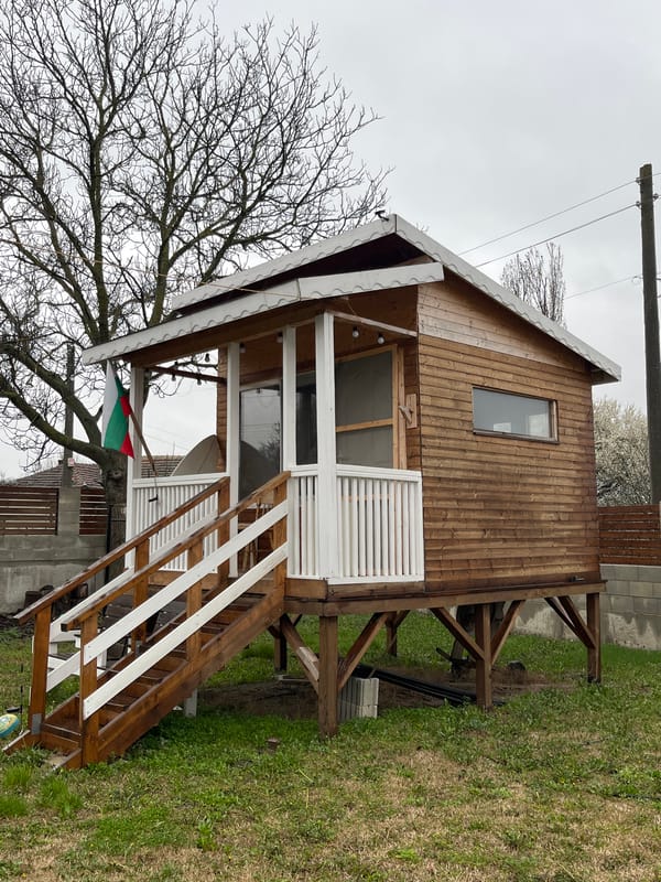 Rural scenes documented in Pchelnik Bulgaria including surfboard structures