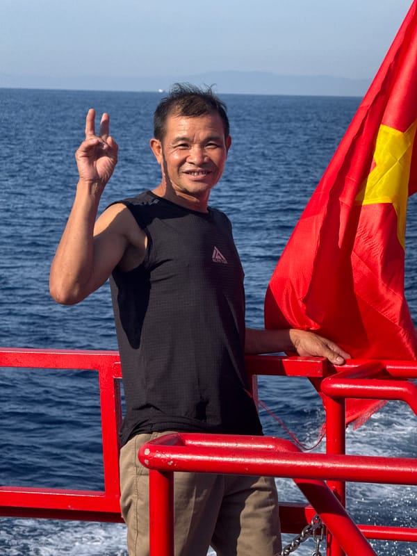 Quiet moments on a boat deck off the Vietnamese coast