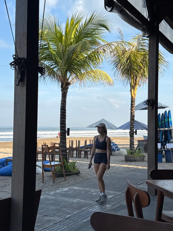 Ordinary morning beach life documented in Kuta Indonesia