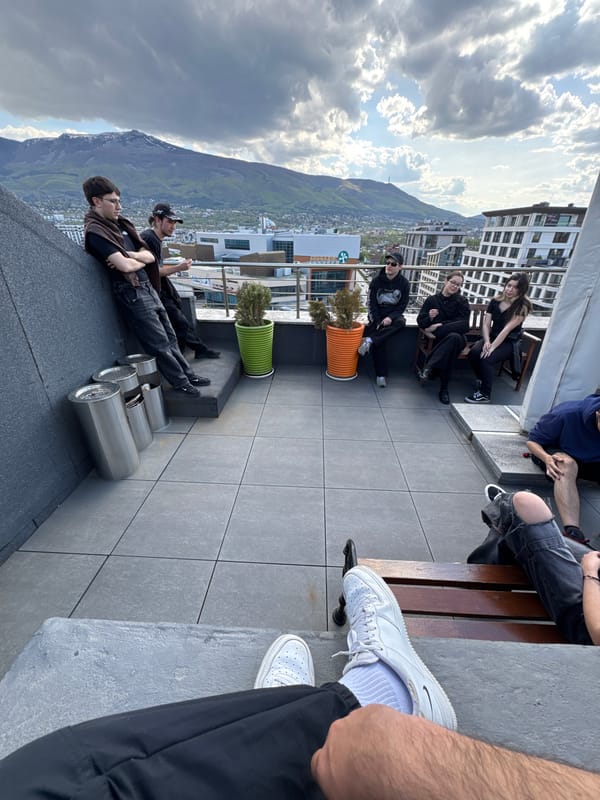 Group gathers for outdoor relaxation in Sofia