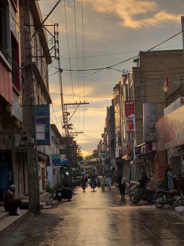 Wet street scenes documented in Quetta, Pakistan