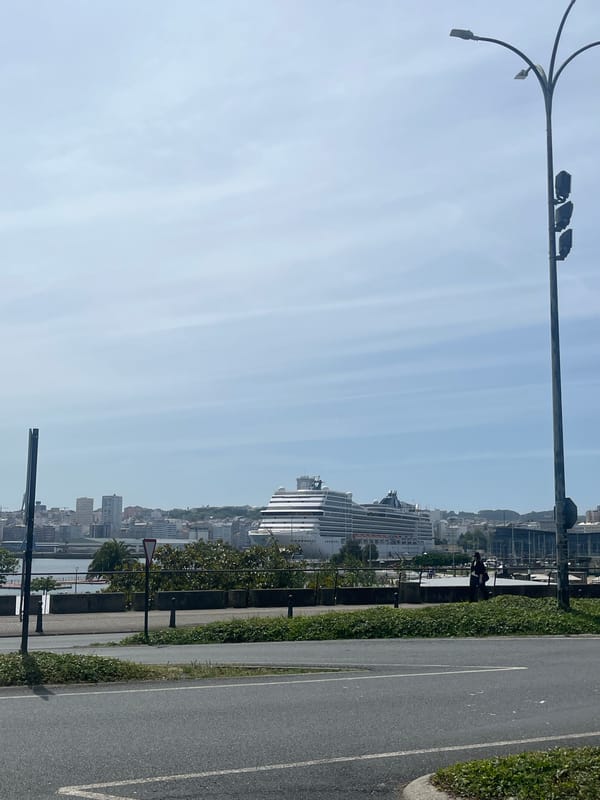 Cruise ship docks at A Coruña port
