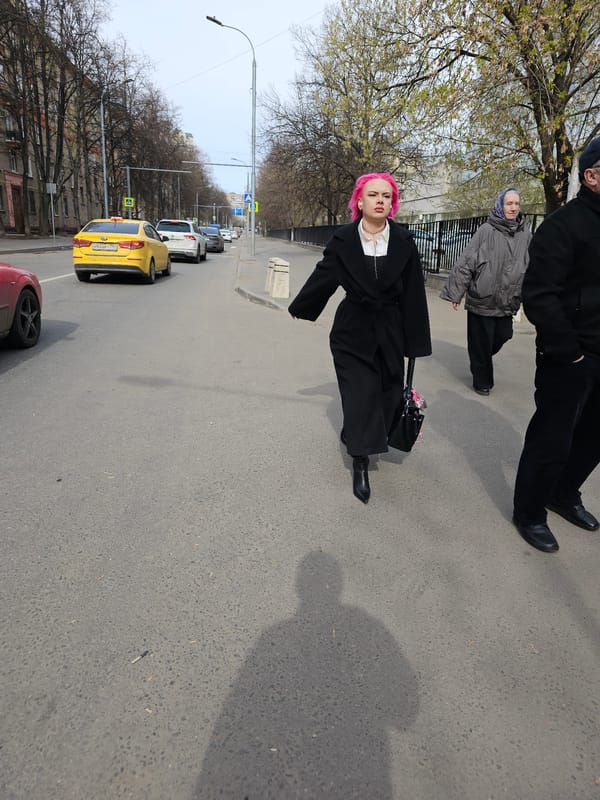 Morning street scene documented in Khimki, Russia