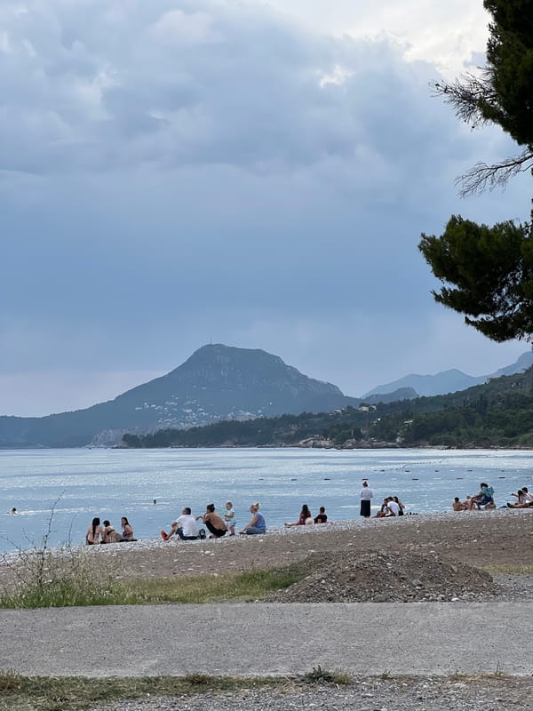 Summer afternoon life documented along Montenegro's Adriatic coast