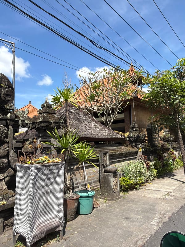 Morning architectural documentation in North Kuta shows traditional and modern
