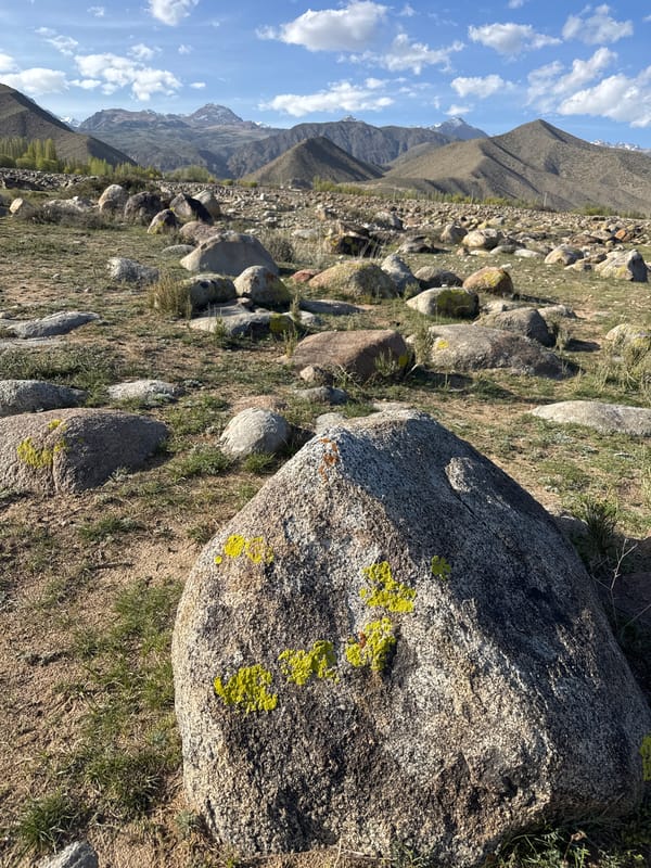Spring scenes documented in Çolpon-Ata, Kyrgyzstan landscape and architecture