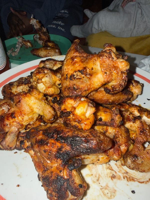 Chicken wings dinner documented in Domont, France