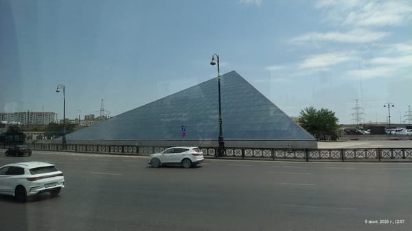 Baku's iconic modern architecture on a clear summer day