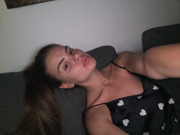 Woman photographed relaxing at home in Plovdiv evening session