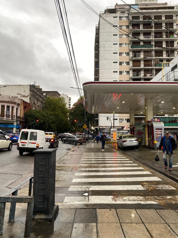 Buenos Aires street and building interior documented by witness