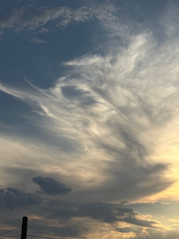An hour of sky-watching, clouds to golden sunset