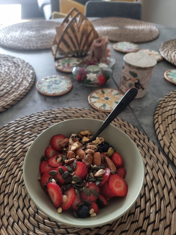 Home dining table setting documented in Ramat Gan