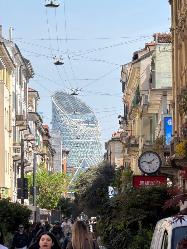 Milan morning walk captures Asian restaurants, coffee, street scenes