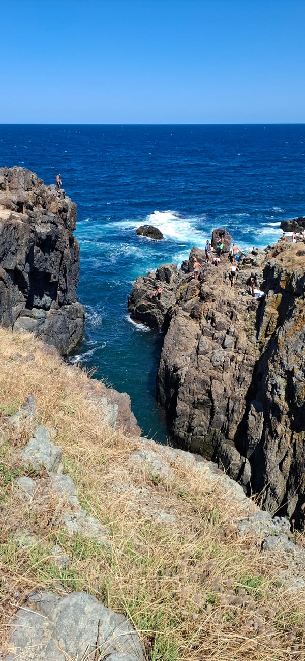 Sunny day on the rocks at Sozopol's Black Sea coast