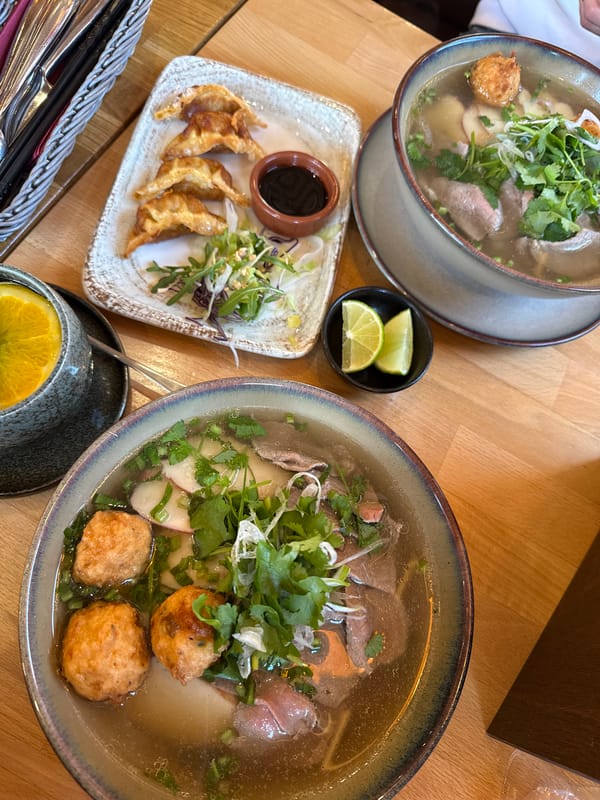 Vietnamese pho lunch documented in Senftenberg, Germany