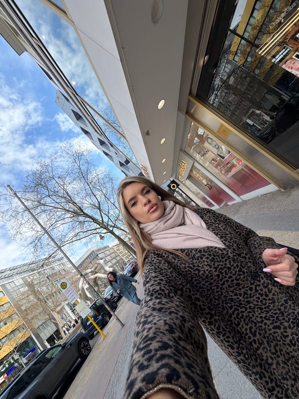 Woman in leopard coat photographed in Berlin