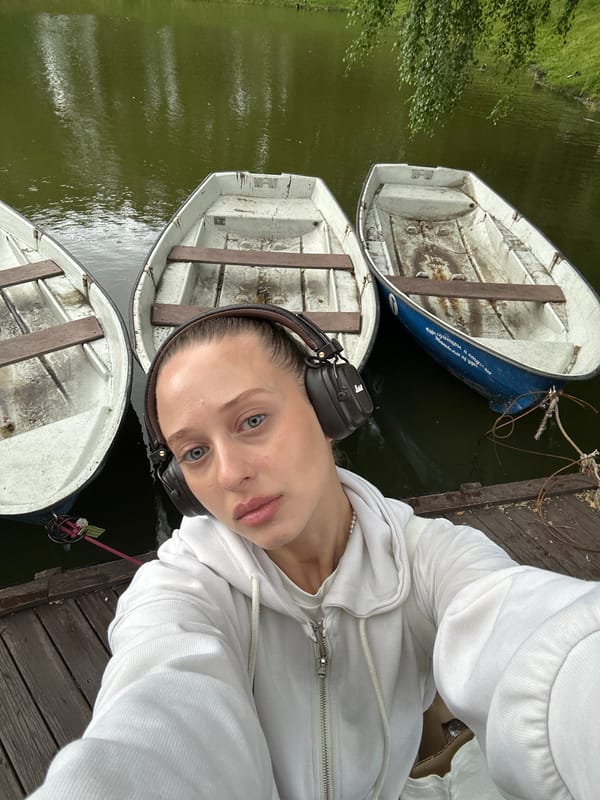 Quiet dock moment with rowboats in Krasnogorsk