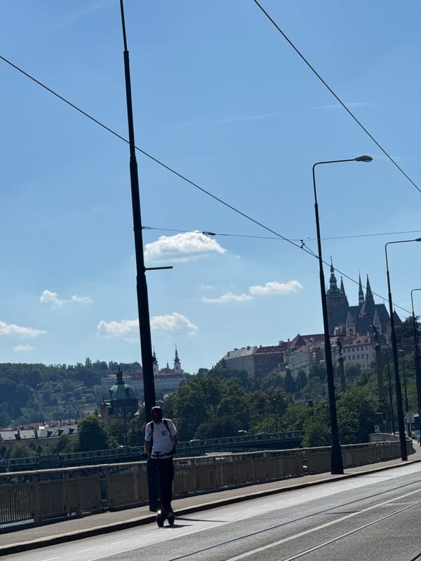 Sunny afternoon views from a Prague bridge