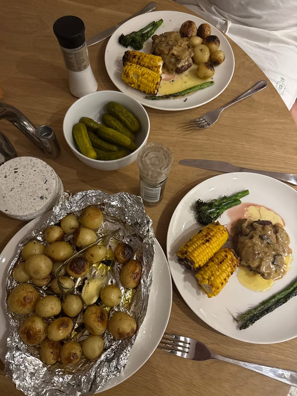 Cape Town resident prepares grilled steak dinner for two