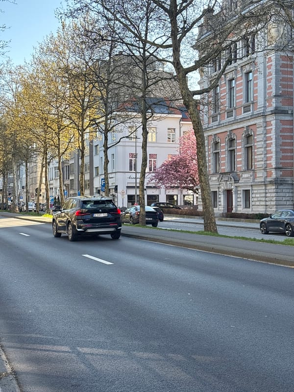 Morning street scene captured in Antwerp, Belgium
