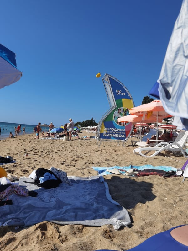 Summer beach day on the Black Sea coast in Varna