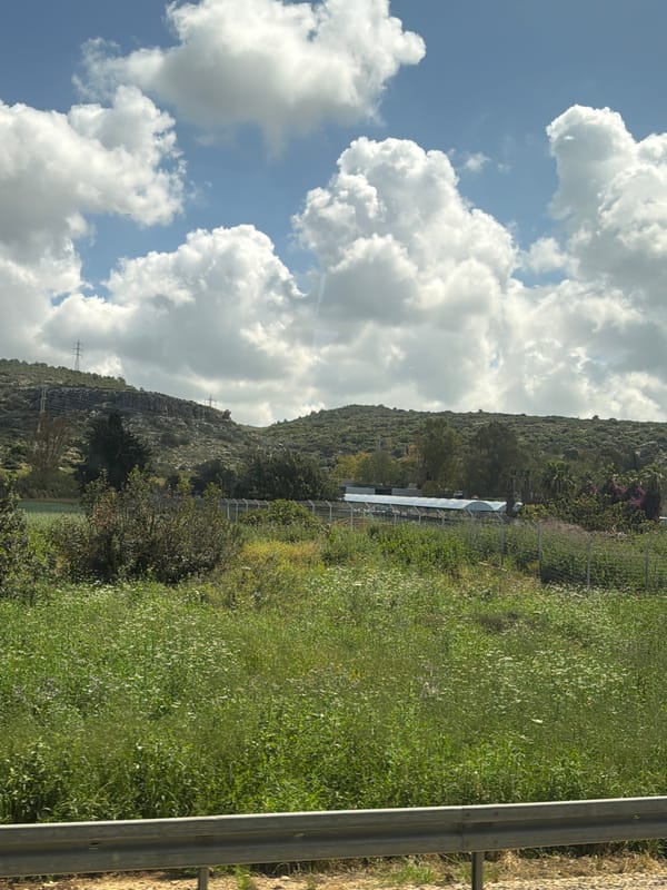 Partly cloudy morning landscape observed in Hof HaCarmel, Israel