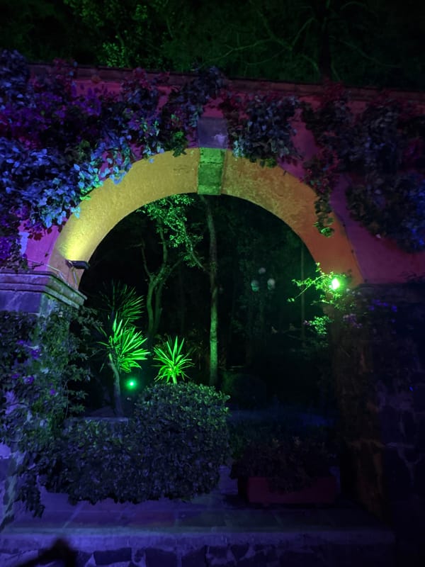 Nighttime visit to Six Flags Mexico captures rides and decorations