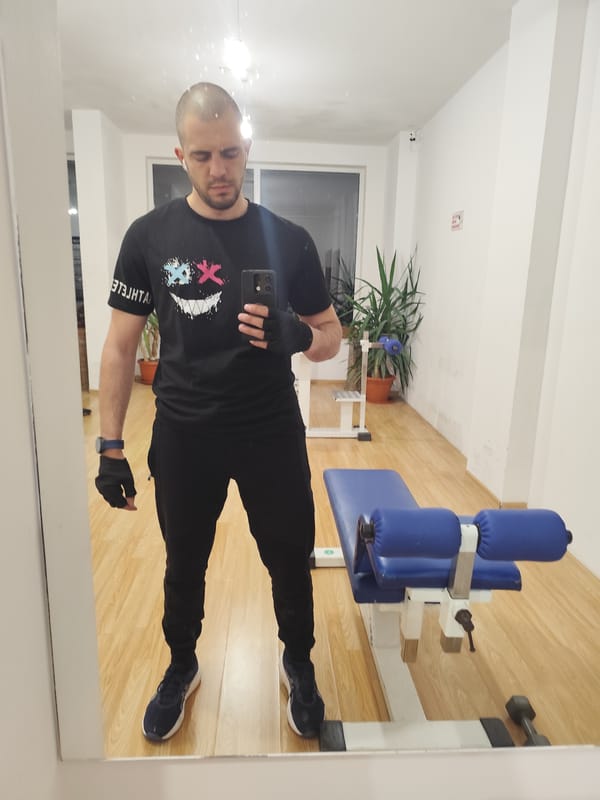 Man works out at gym in Stara Zagora