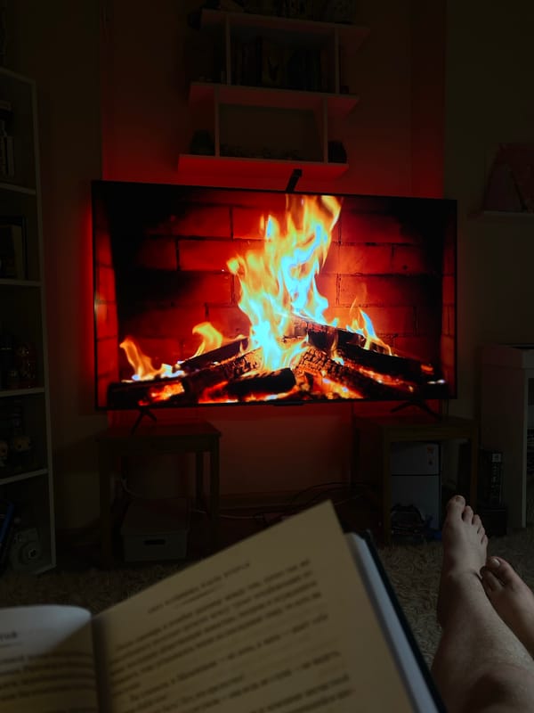 Cozy Saint Petersburg evening: fireplace screensaver and paint-by-numbers