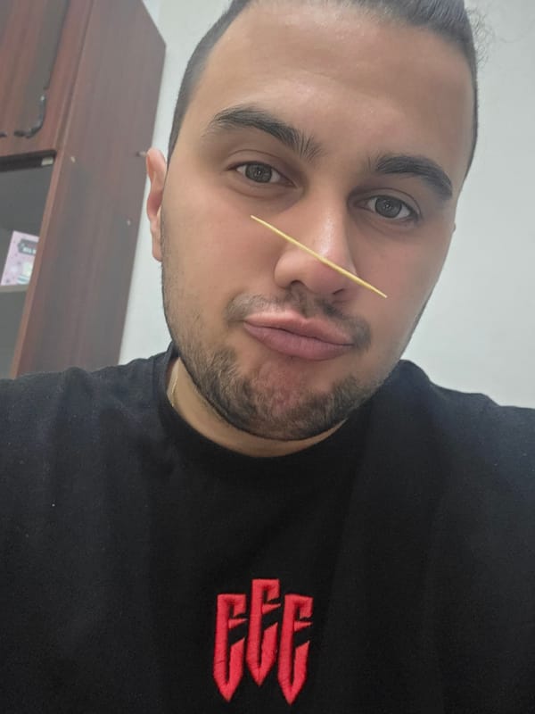Person poses with toothpick balanced on nose in Bulgaria