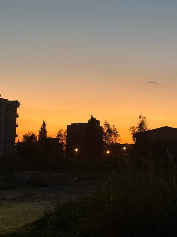 Sunset observed in Bar, Montenegro with colorful sky transition