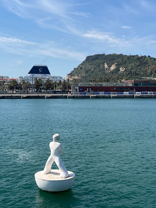 Morning harbor scenes captured in Barcelona's waterfront district