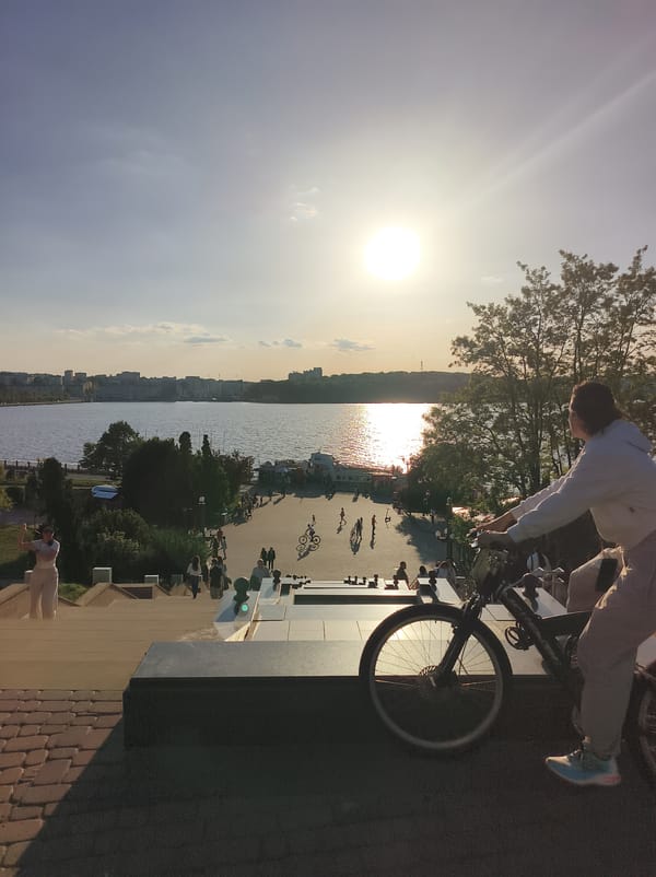 Sunny afternoon life documented along Ternopil Lake waterfront
