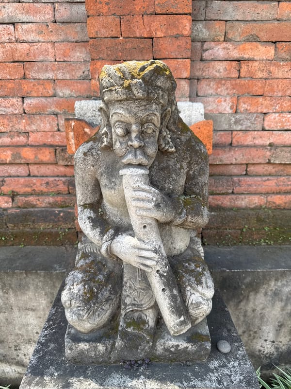 Ancient temple guardians documented at Balinese shrine in Tejakula