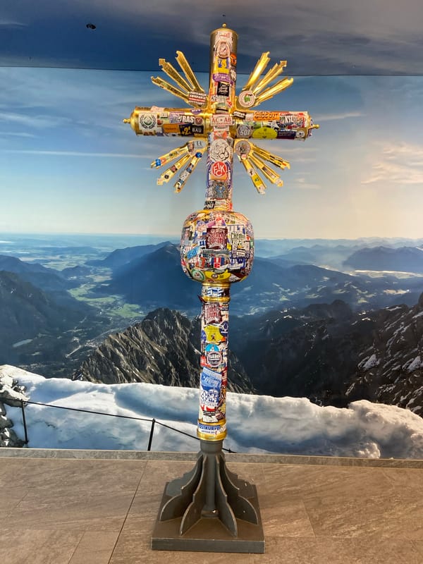Morning trip up the Zugspitze, summit cross and views