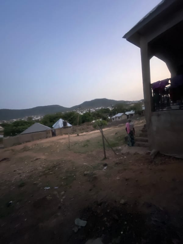 Elevated view captured in Lokoja showing residential building and landscape