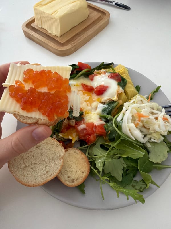 Breakfast meal photographed in Bat Yam, Israel