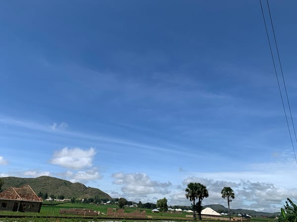Construction underway in rural Kuru Karama under a clear sky