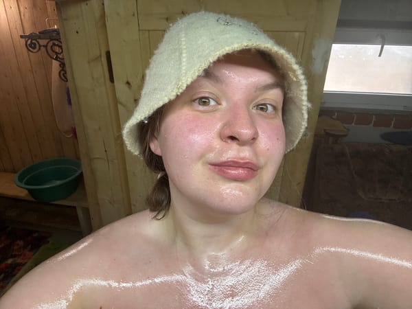 Wellness moments captured in Lukintsy: sauna session and skincare routine