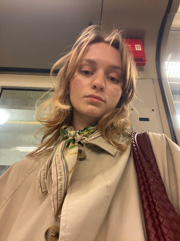 Woman takes selfie on Berlin train Friday afternoon