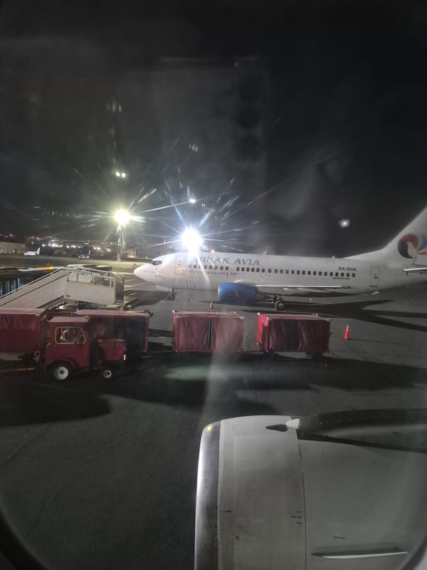 Suraj Avia Boeing 737 parked at Yerevan airport