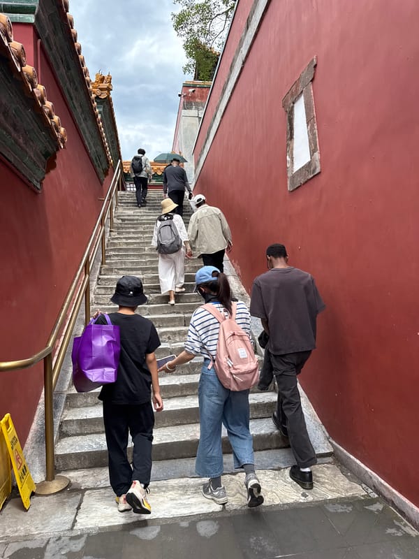 Early morning visitors explore Summer Palace in Beijing